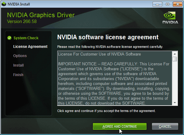 update nvidia graphics driver