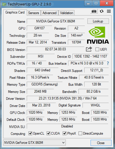 Direct compute 5.0 unchecked GTX 860M Win7 64 bit TechPowerUp