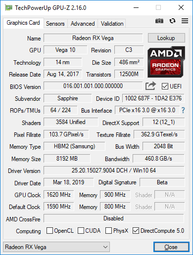 Sapphire rx vega 56 pulse hot sale