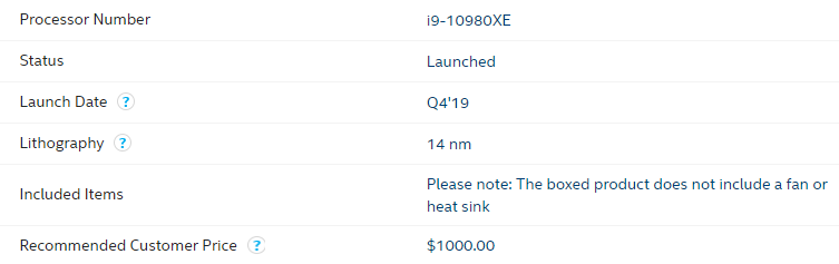 Intel Core i9-10980XE Extreme Edition Processor 