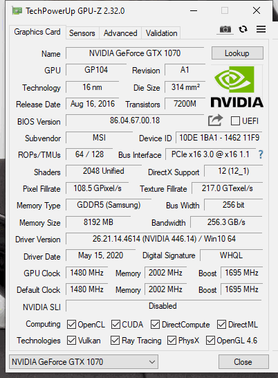 oculus rift s gtx 1070