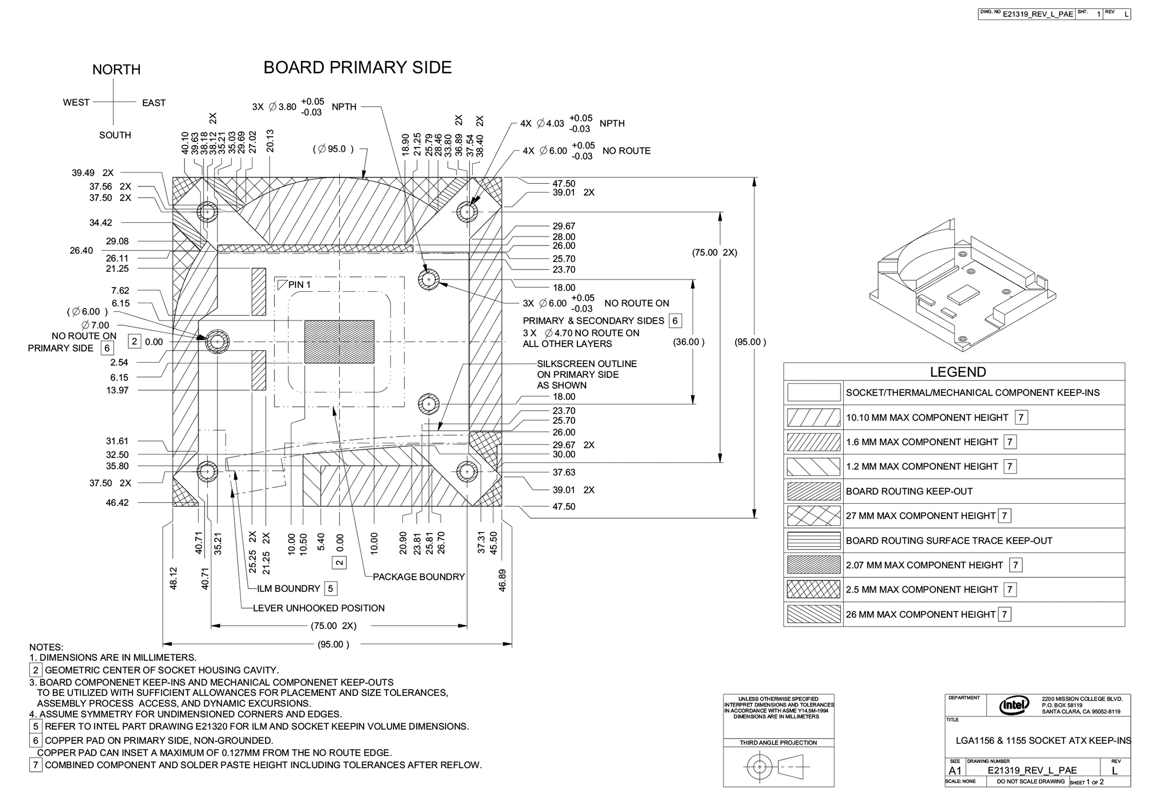 Intel LGA Socket 1700: Lower Height, New Hole Pattern Render