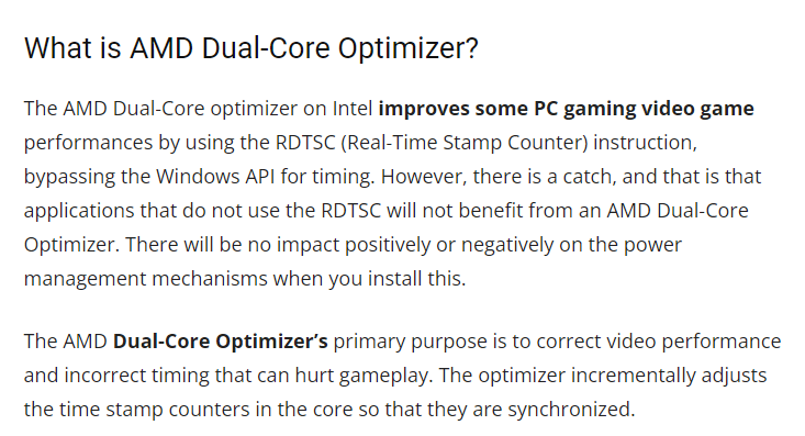 AMD dual core optimizer 1.4 on intel | TechPowerUp Forums