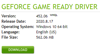 Geforce game 2025 ready driver 452.06