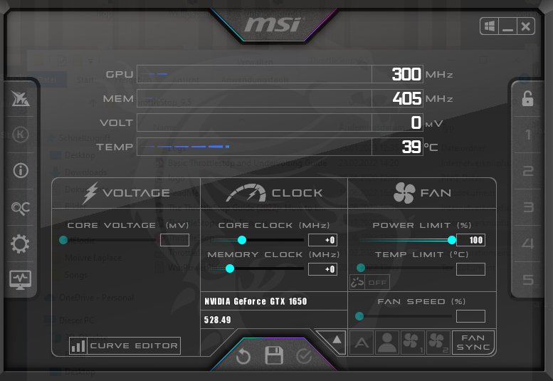 Mickey: Notebook is slow. GPU CPU and Memory clokcs down, when plugging in notebook power... [​IMG]