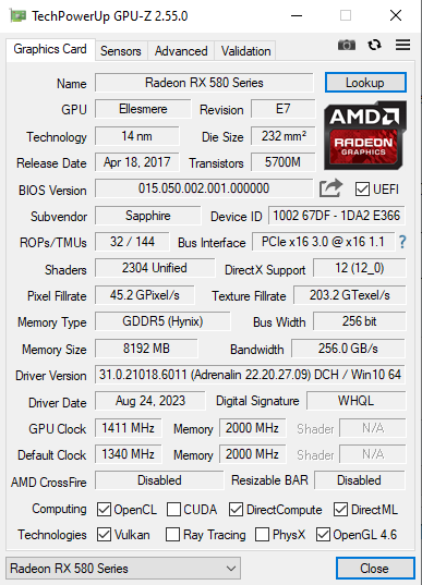 Used clearance rx 580