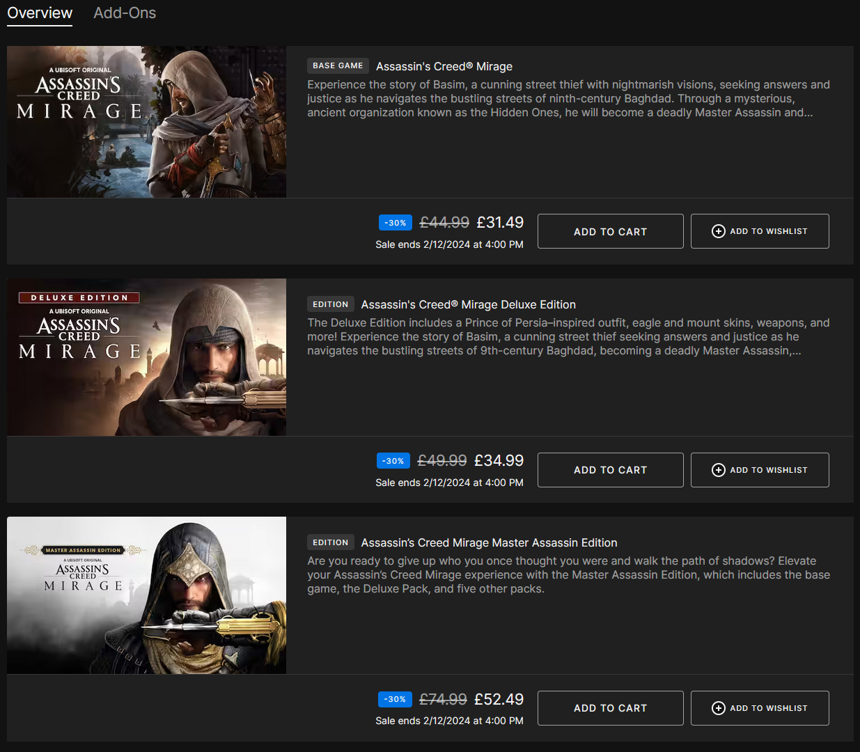 Assassin's Creed® Mirage Master Assassin Pack - Epic Games Store