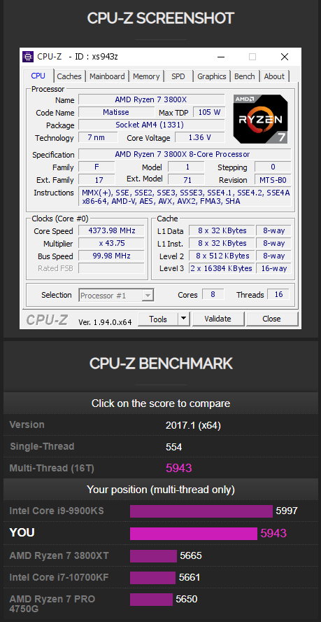 Cpu benchmark amd ryzen best sale 7 3800x