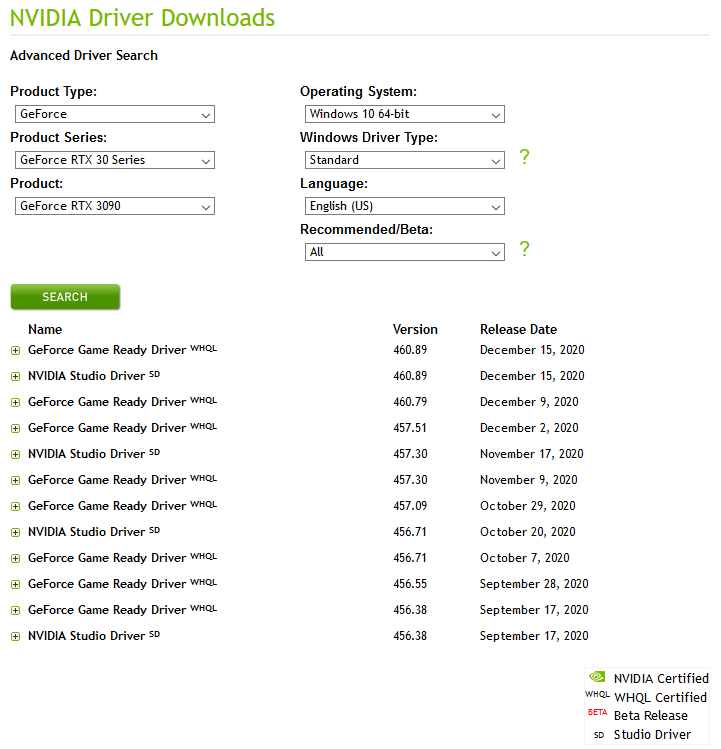 Nvidia studio driver sd hot sale