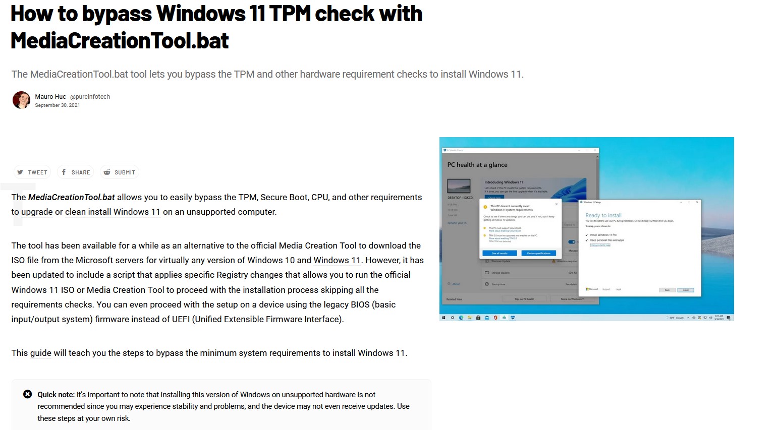 How to install Windows 11 on unsupported hardware - Pureinfotech