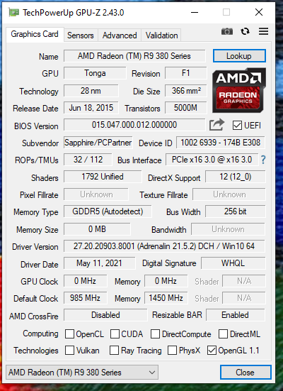 Driver amd radeon r9 best sale 380 series