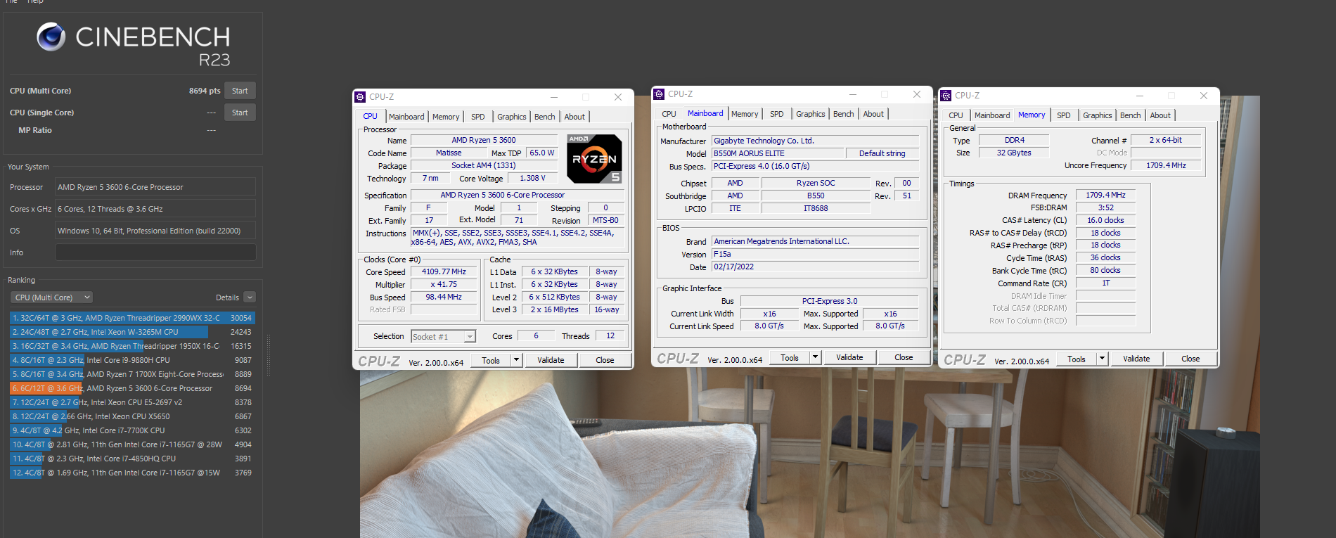 Amd ryzen 5 3600 cpu online z