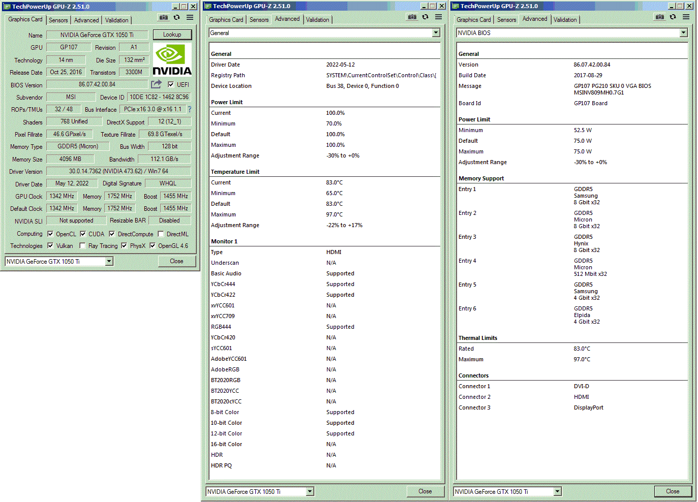 Msi armor 1050 discount ti