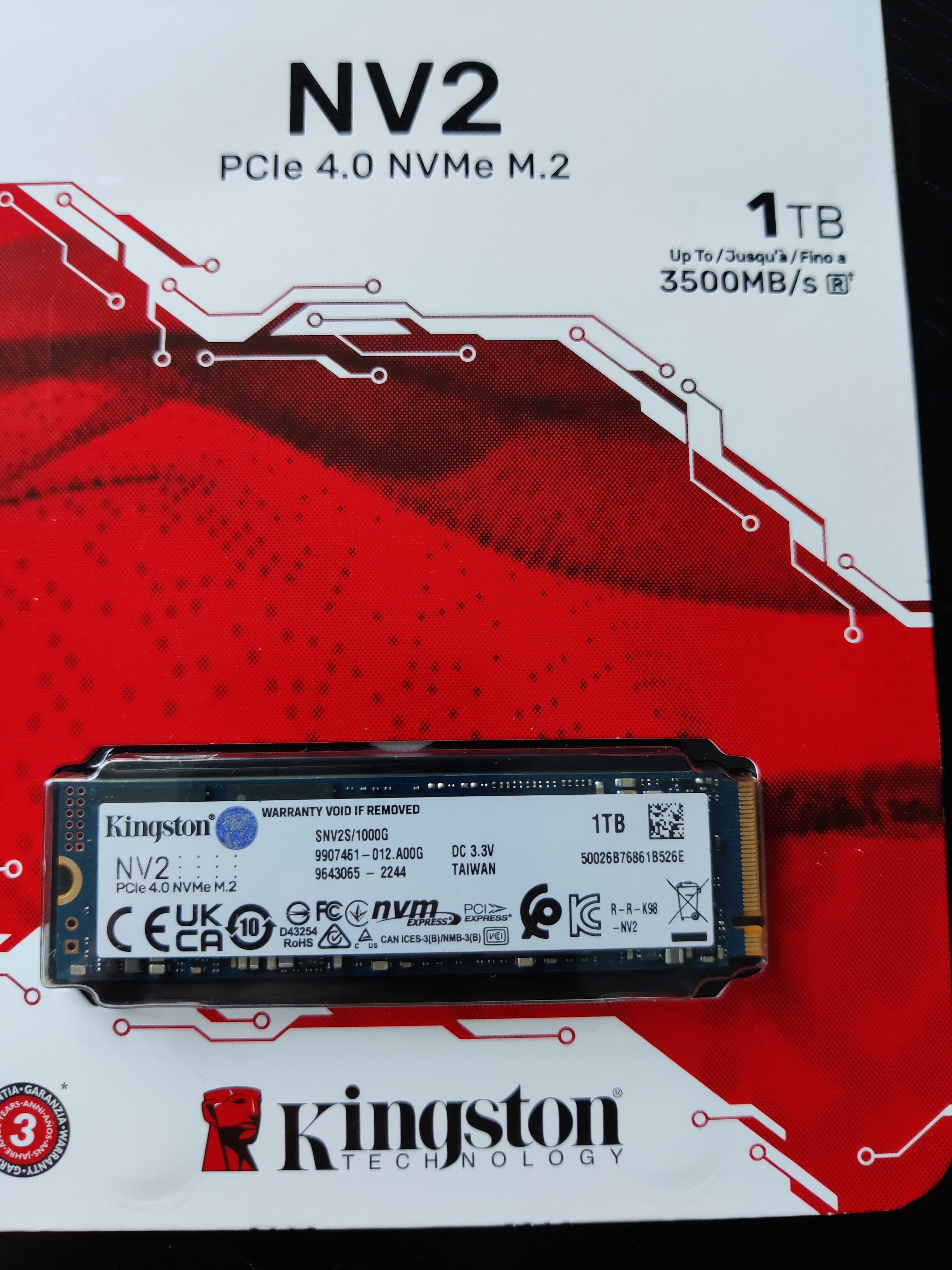 SSD NVME KINGSTON NV1 1 TO - M.2 2280 NVME PCIE 3.0 4X