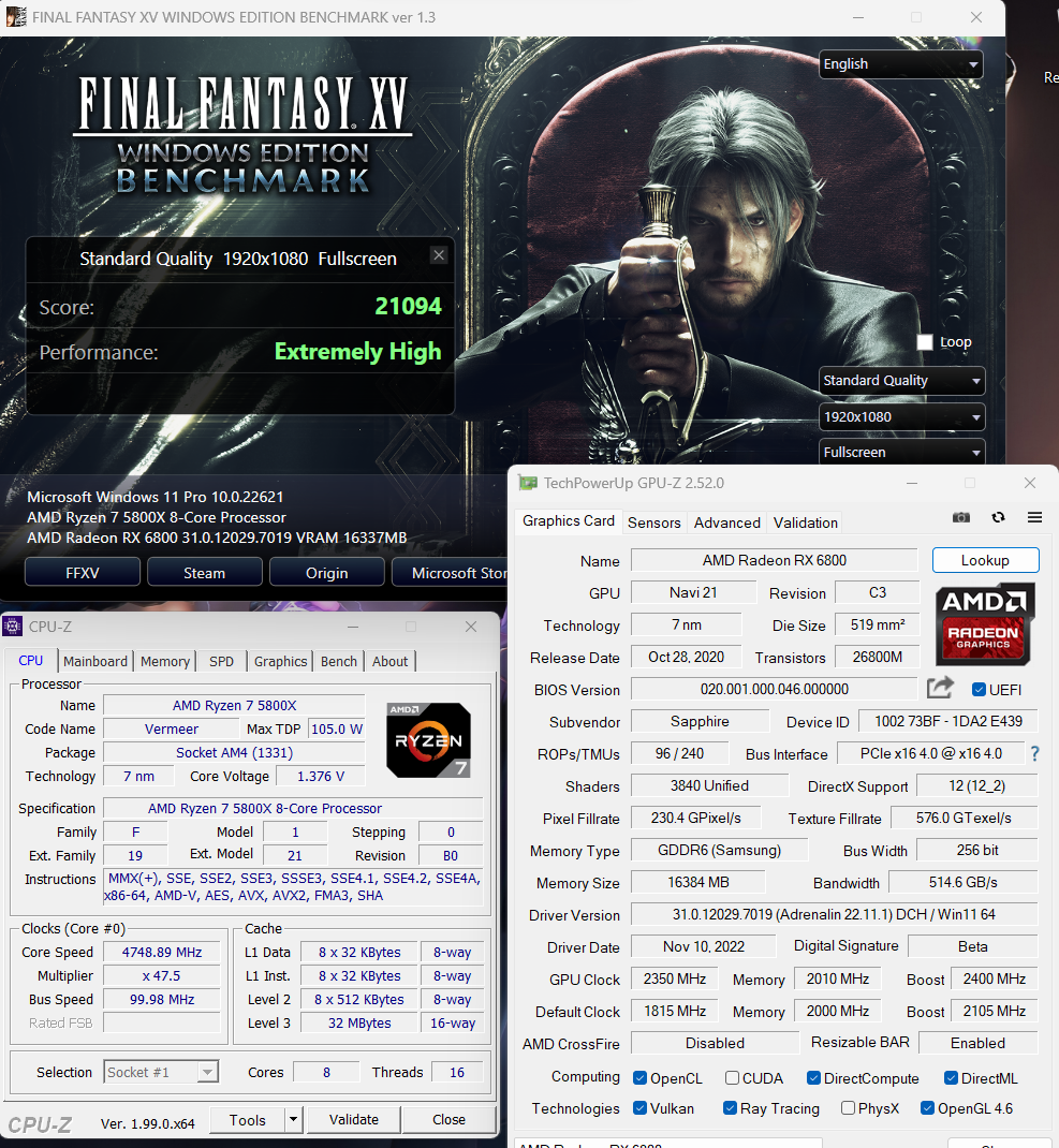 Final fantasy discount xv rx 580