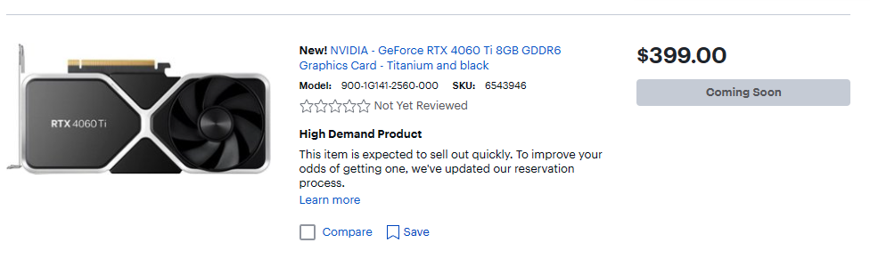 NVIDIA GeForce RTX 4060 Ti 8GB GDDR6 Graphics Card Titanium/Black  900-1G141-2560-000 - Best Buy