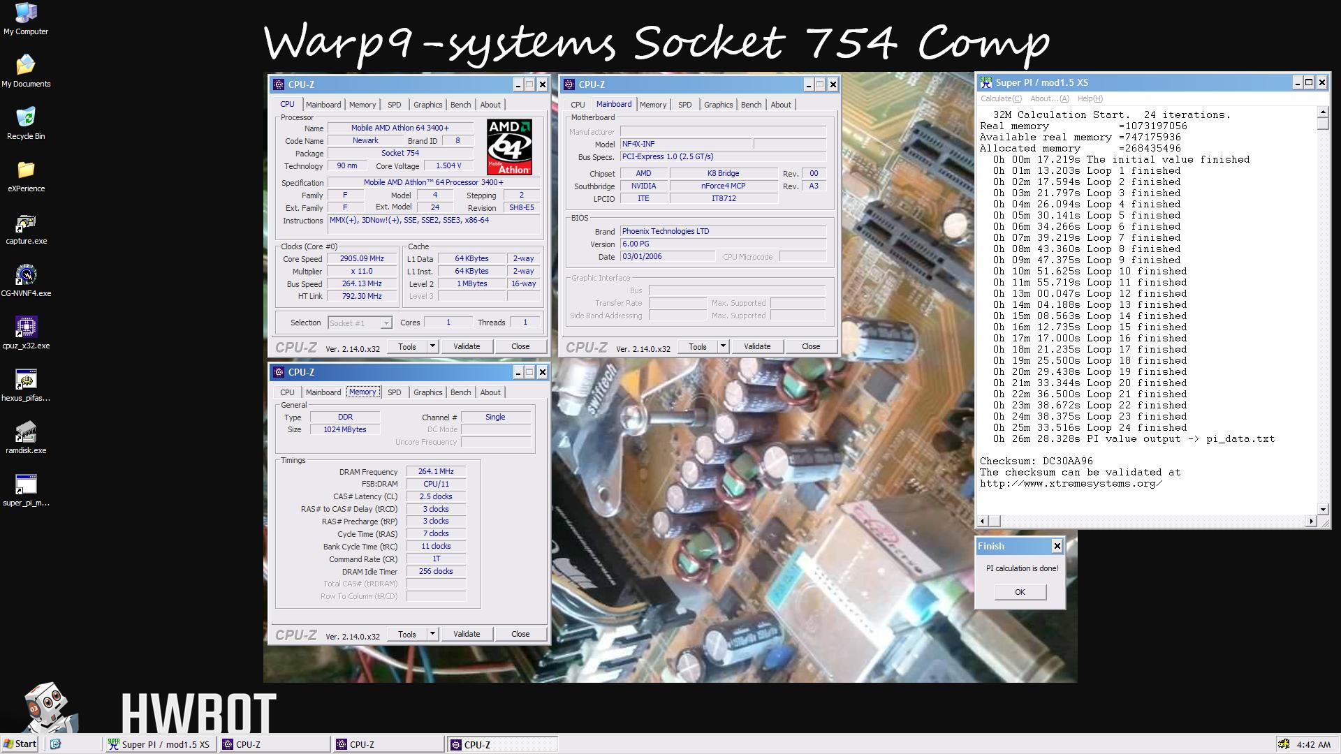 3400+ Newark 32M Super PI.JPG