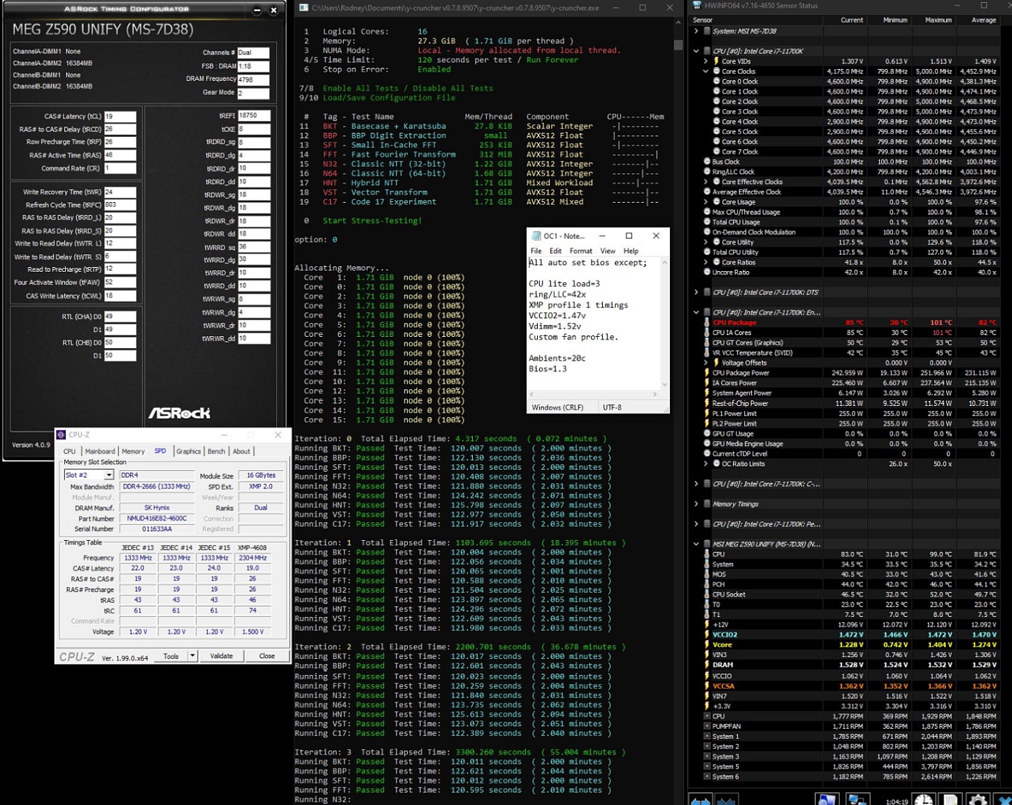 i7-11700k+MSI Z590 Unify - RAM OC results | TechPowerUp Forums