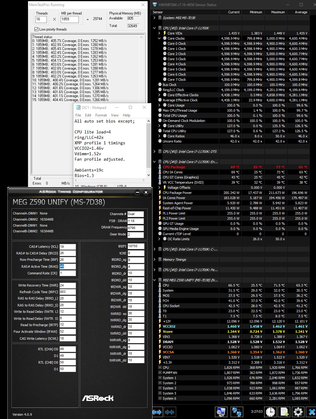 i7-11700k+MSI Z590 Unify - RAM OC results | TechPowerUp Forums