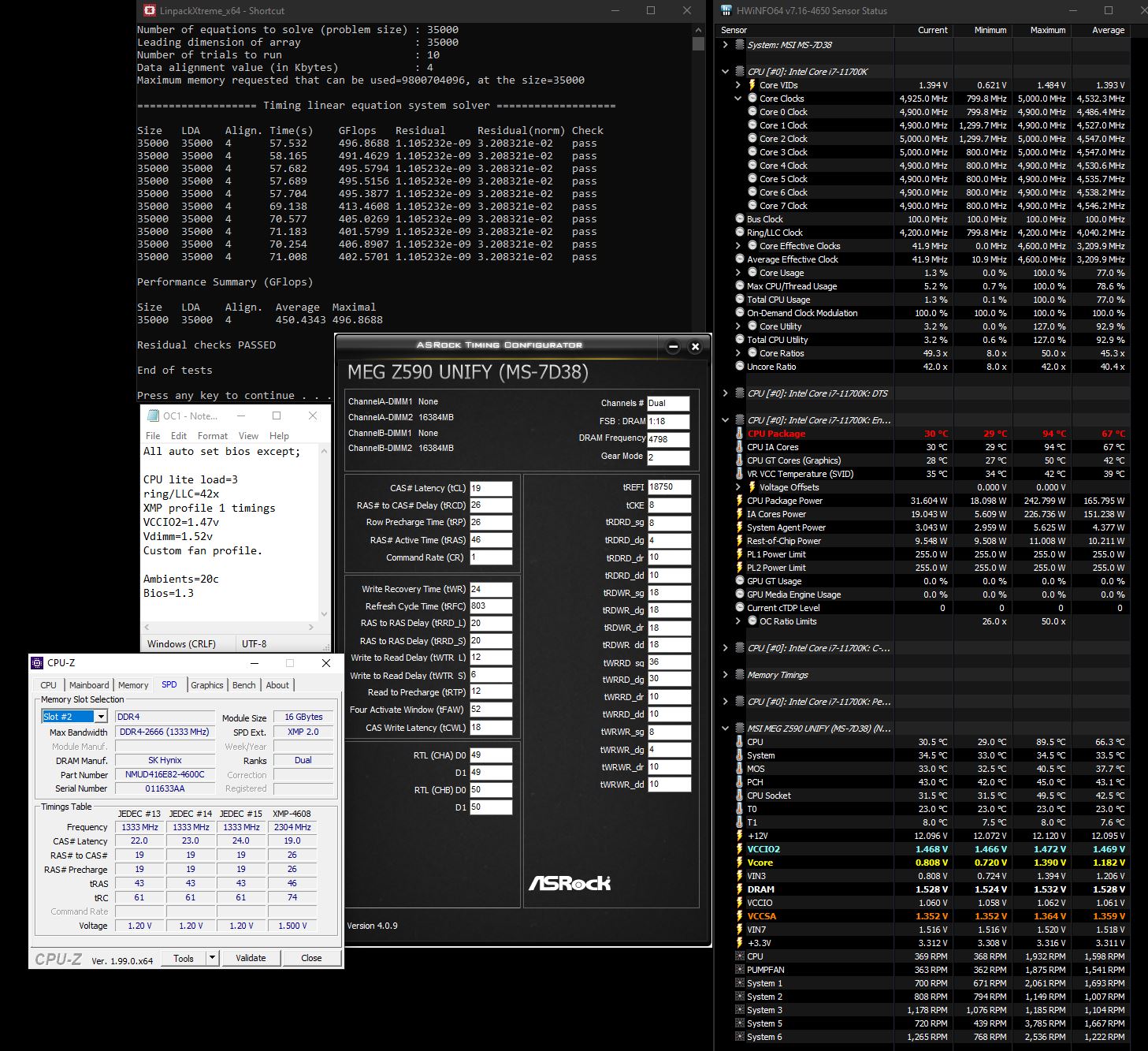 i7-11700k+MSI Z590 Unify - RAM OC results | TechPowerUp Forums