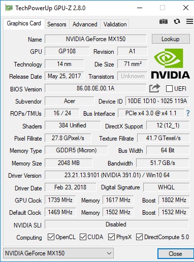 NVIDIA Sneaks Less Powerful GeForce MX150 Variant Into Ultrabooks