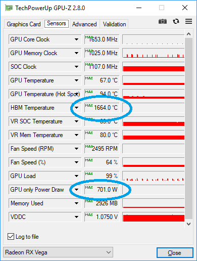 Vega 64 best sale gpu z