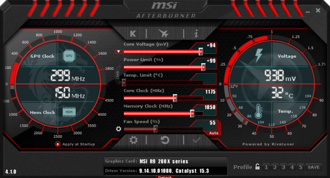 Разгон r9 280x msi afterburner