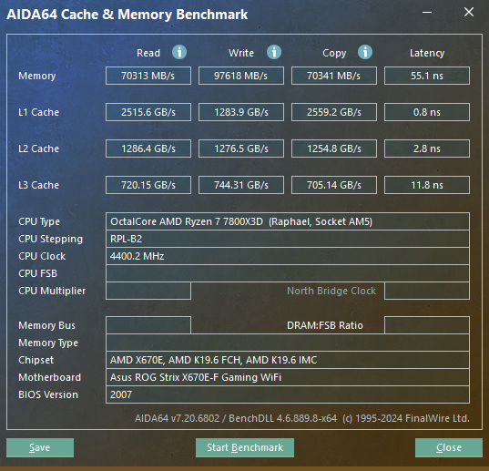 Aida64 - 55.1ns - 6200 CL26 - Safe Mode.png