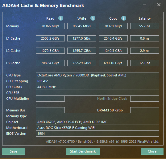 Aida64 - 55.7ns 6200 CL28 Safe Mode BCLK 105 - LLC7 - Scaler X6 - BC (-) 175 MHz - 5125MHz.png