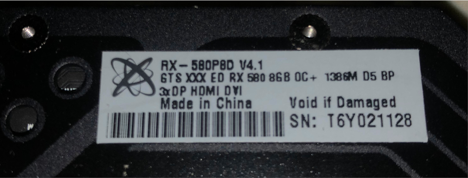 XFX Radeon RX 580 XXX Edition 8GB GDDR5 Video Card 