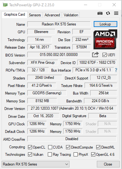 Xfx radeon rx discount 570 8gb drivers