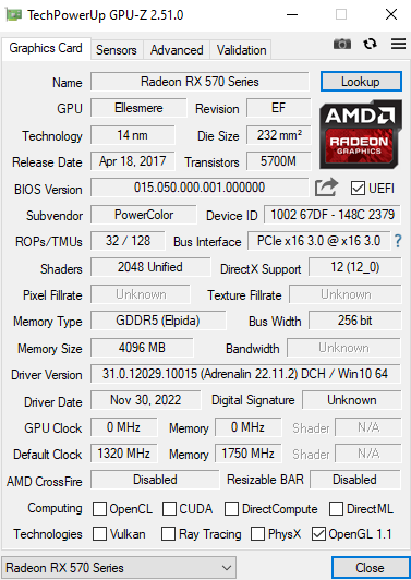 powercolor rx570 red devil no graphics output protocol problem