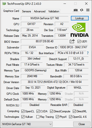 EVGA GT 740 FTW Specs  TechPowerUp GPU Database