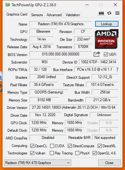 Rx 470 8gb online oc