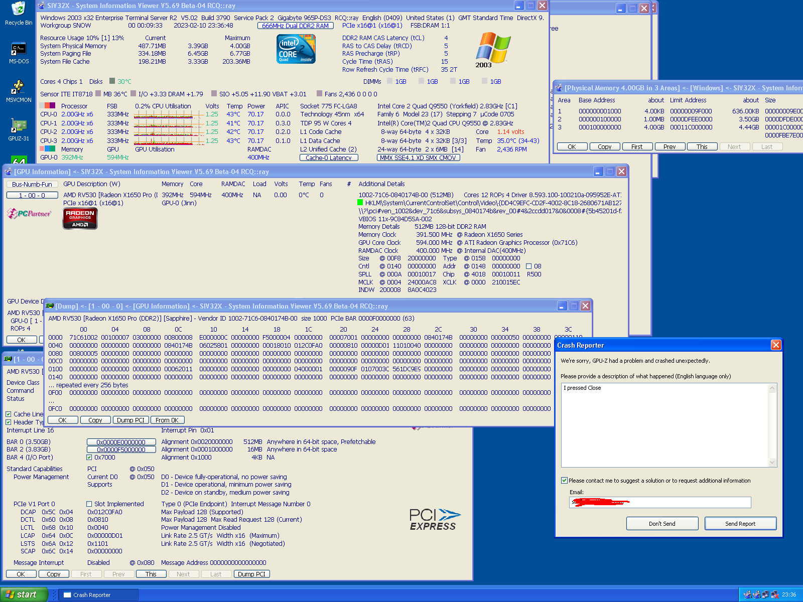 Incorrect information reported by GPUZ for an ATI Radeon X300 SE