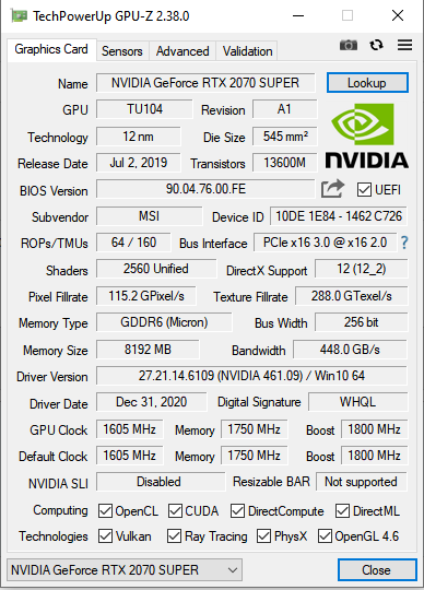 Resizable BAR not supported  RTX 2070 Super.PNG