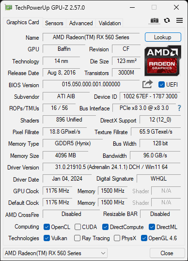 Rx 560 2025 driver windows 8.1