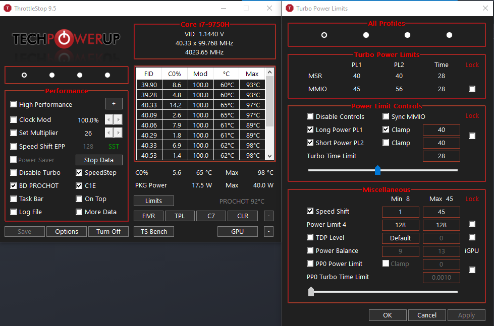 Undervolting i7 9750H with GTX 1650 throttlestop | TechPowerUp Forums