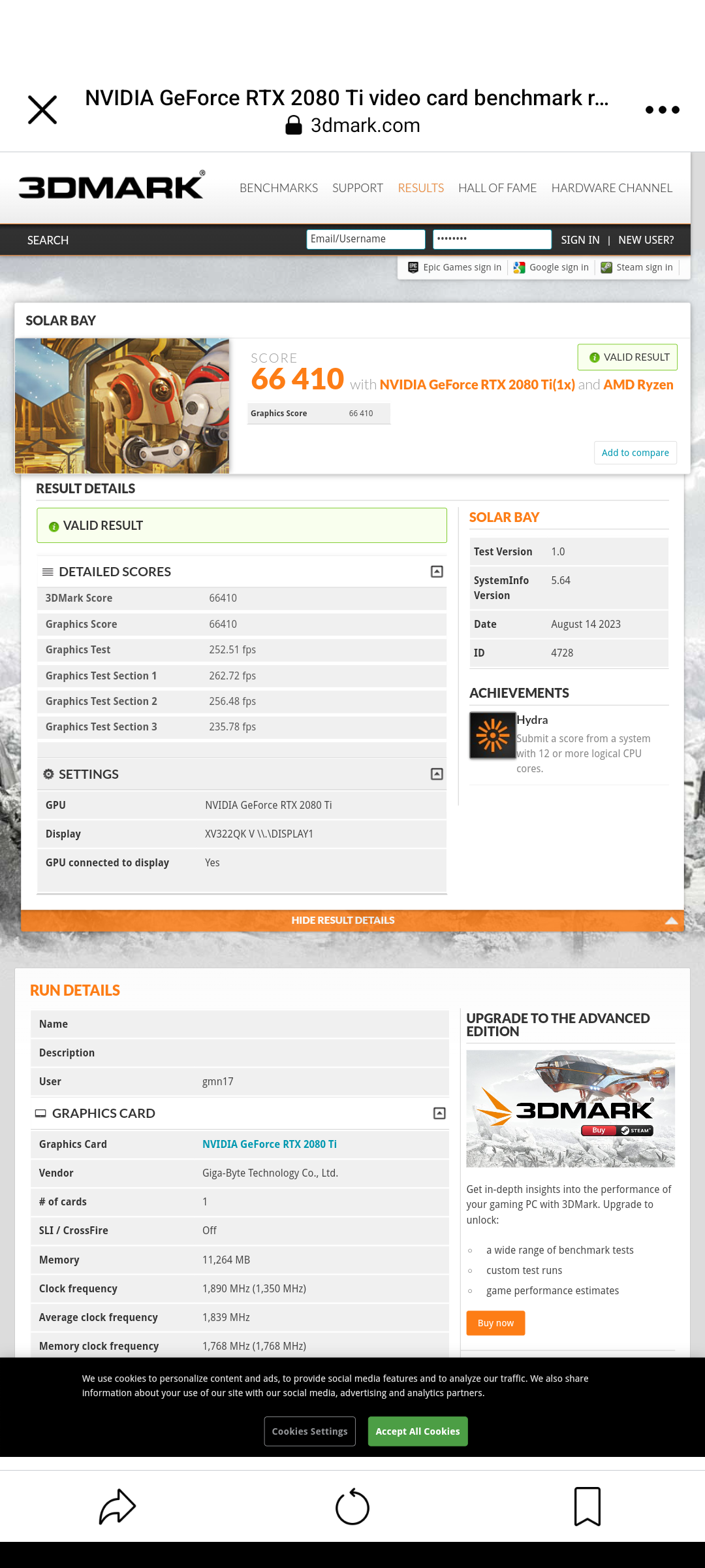 Benchmark 3DMark Fire Strike grátis - Epic Games Store