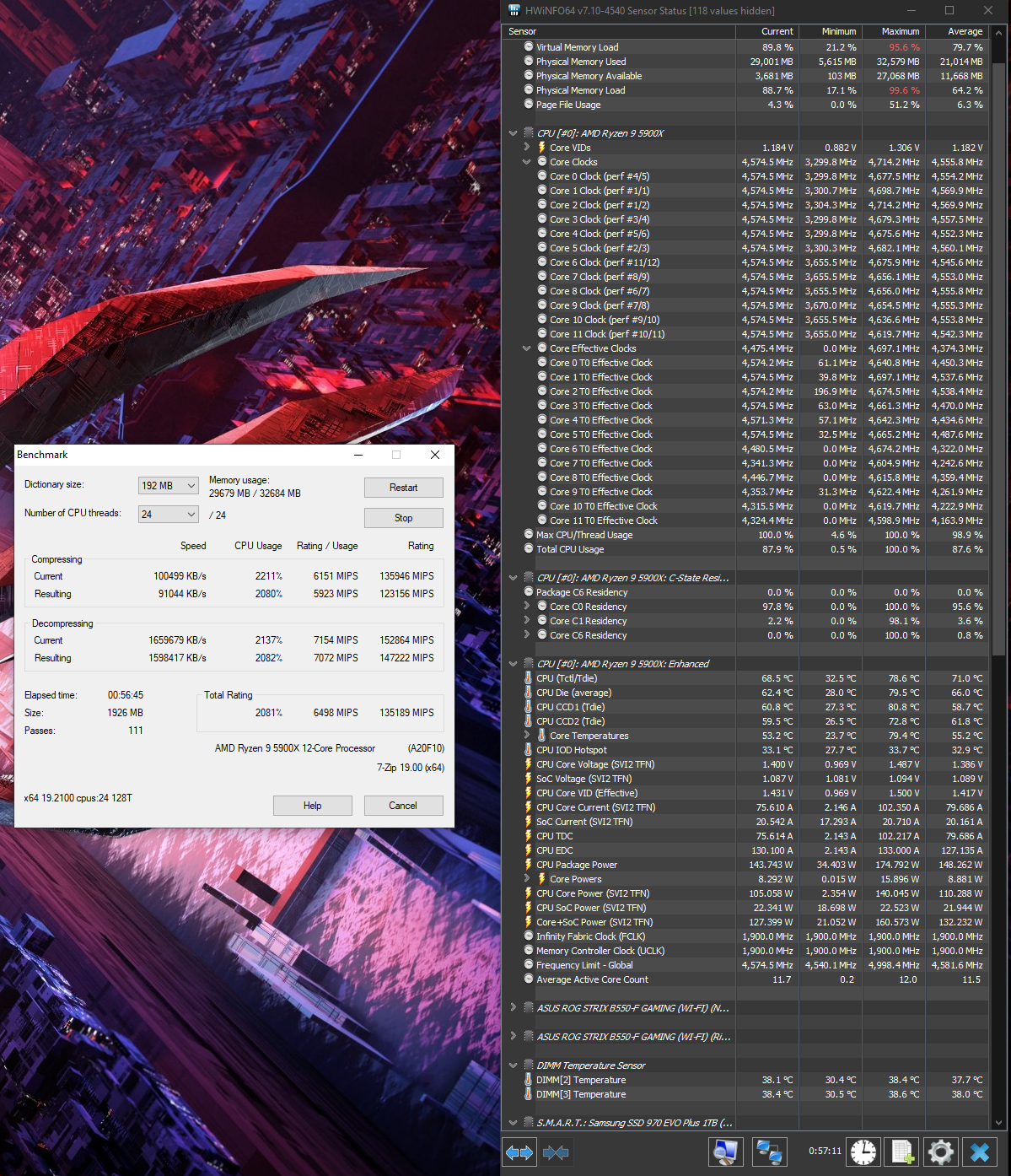 Overclock AMD Ryzen 9 5900X On ROG STRIX B550-A GAMING After New Bios ...