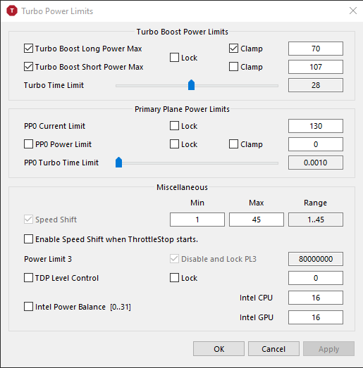 Turbo per core limit control что это