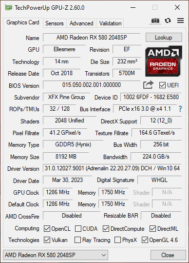 XFX RX580 2048SP Hynix H5GC8H24AJR.gif