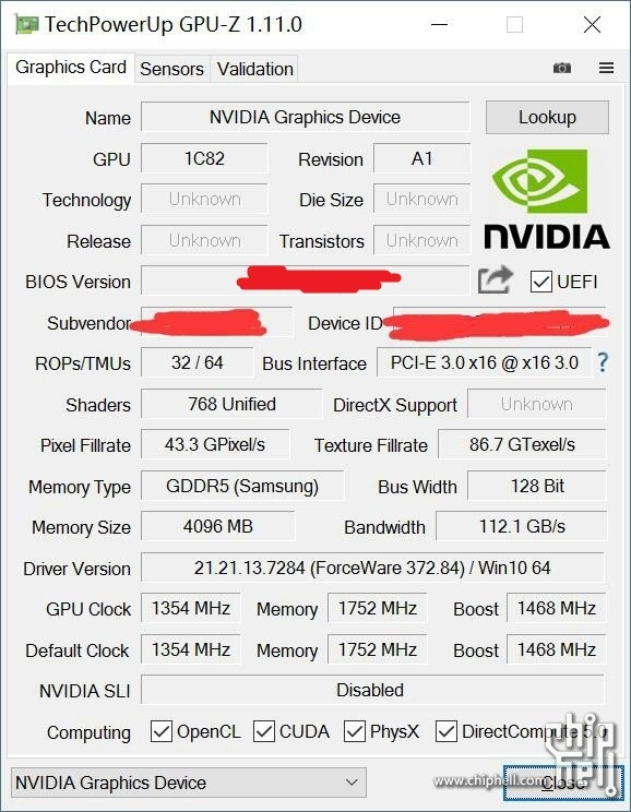 NVIDIA GeForce GTX 1050 Ti 3DMark 