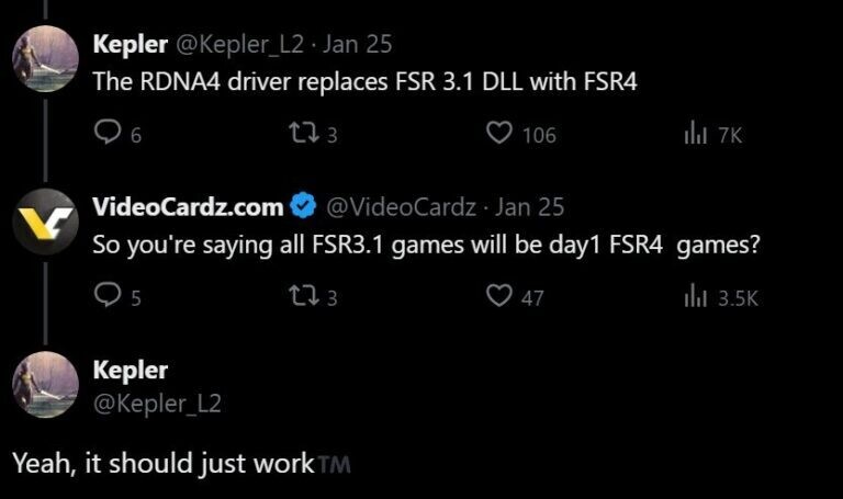 FSR 4 Support Arriving Day One for All Current FSR 3.1 Game Titles According to Leak