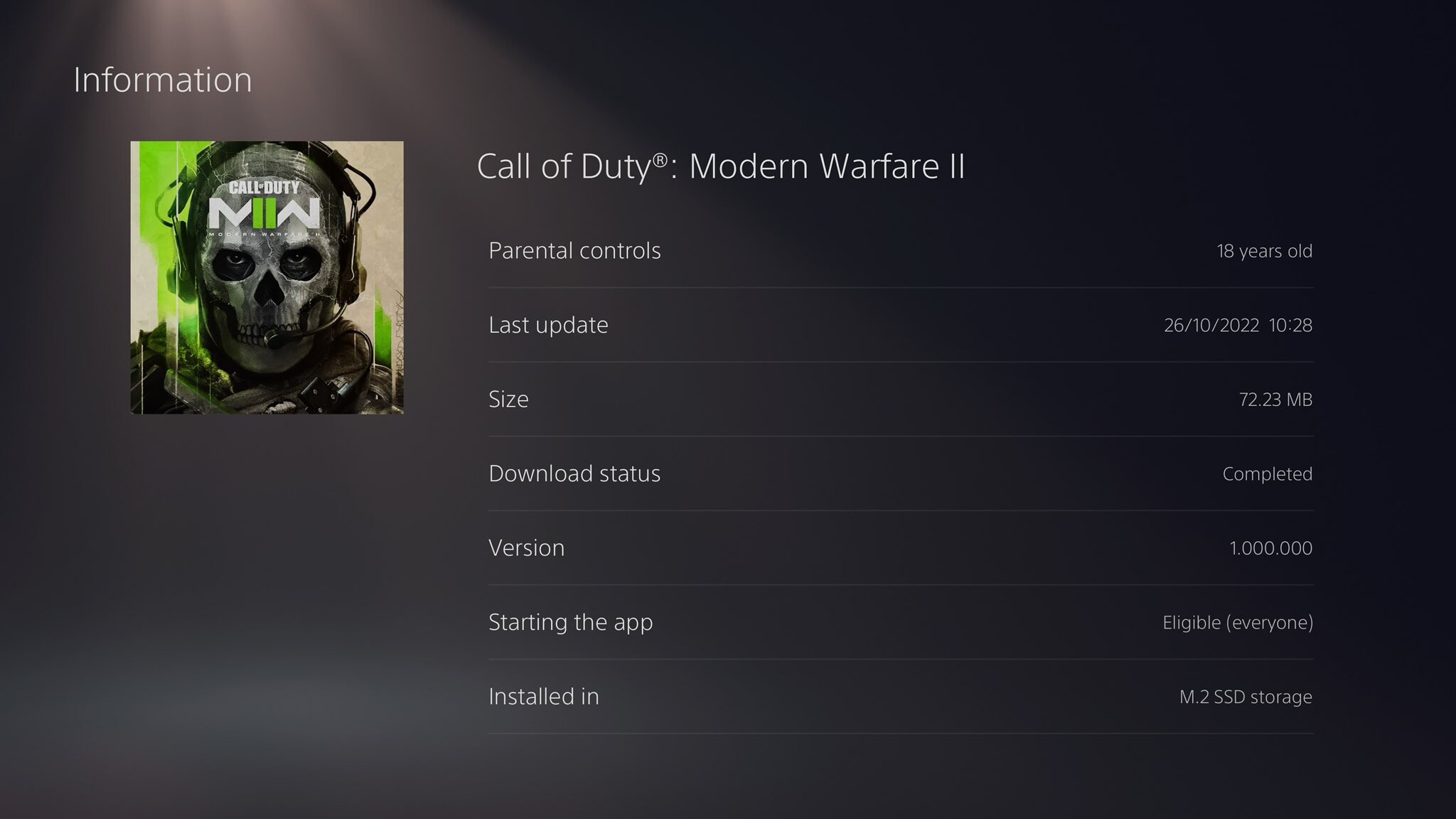 Call of Duty Modern Warfare 2 isn't on the disc