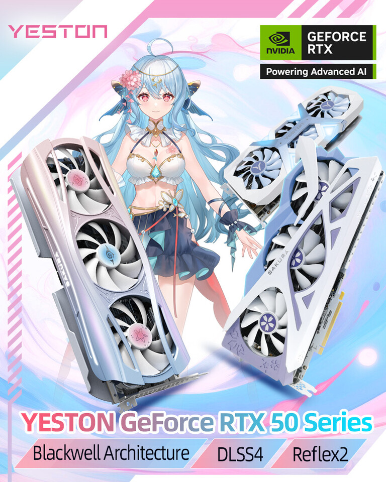 Yeston Reveals GeForce RTX 50 Series Sakura & Game Ace Custom Models