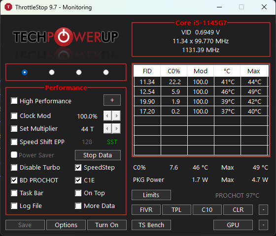 TechPowerUp Releases ThrottleStop 9.7 Utility: Take Charge of Your Laptop's Performance