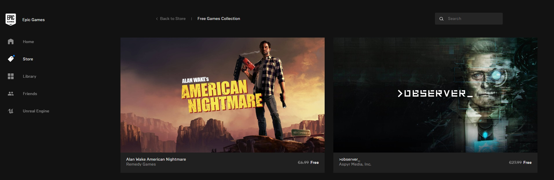 Free Game Alert Observer And Alan Wake S American Nightmare Free In The Epic Games Store Halloween Sale Launched Techpowerup