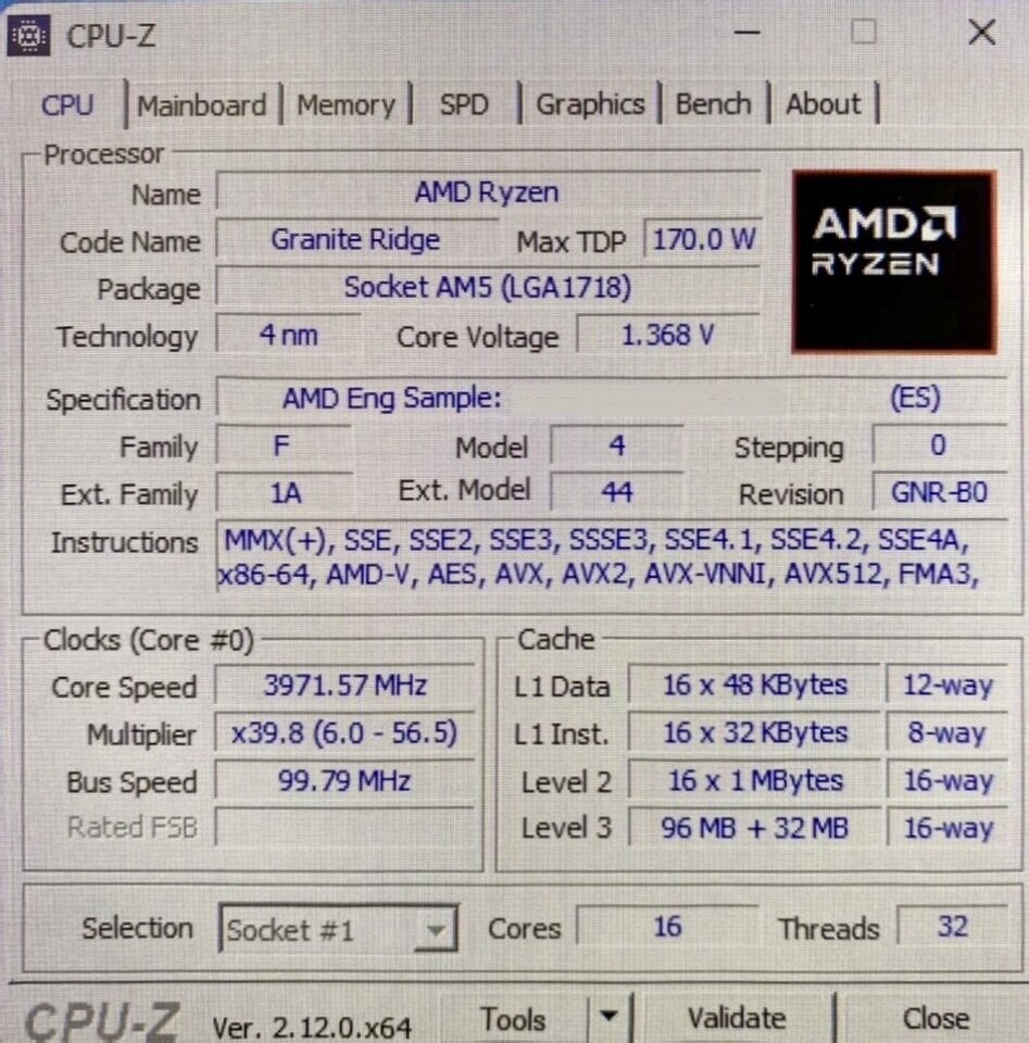 AMD Ryzen 9 9550X3D Carries 3D V-Cache on a Single CCD, 5.6 GHz Clock Speed, and 170 Watt TDP