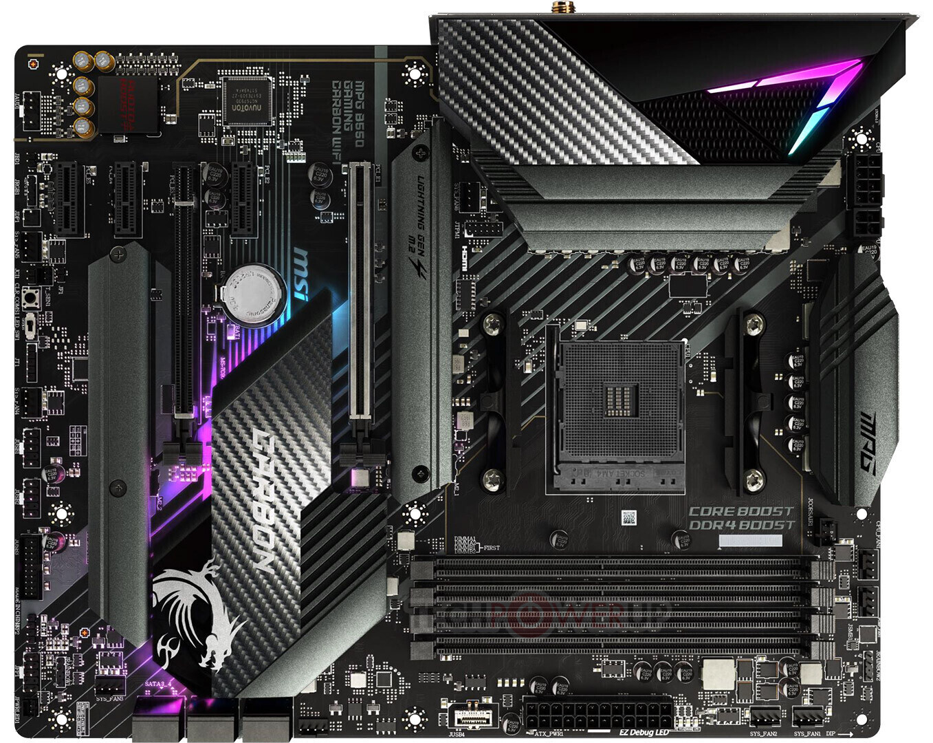 MSI Releases MPG B550 GAMING CARBON WIFI Motherboard